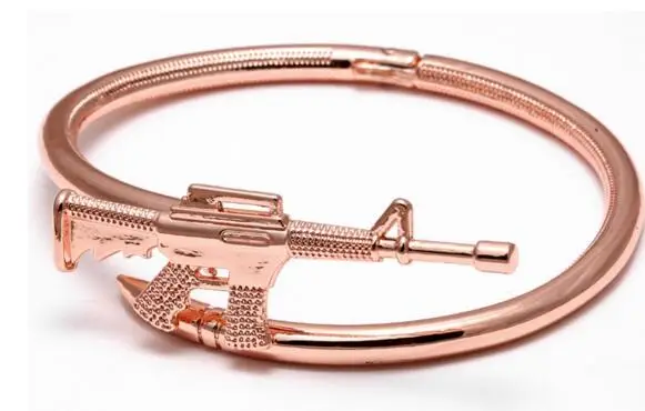 Mcllroy 17,5 см Женский Мужской крутой Pulseira Feminina Стиль Золотые Браслеты Pulseiras нержавеющая сталь винтовой пистолет браслет 4 цвета carters - Окраска металла: gold rose