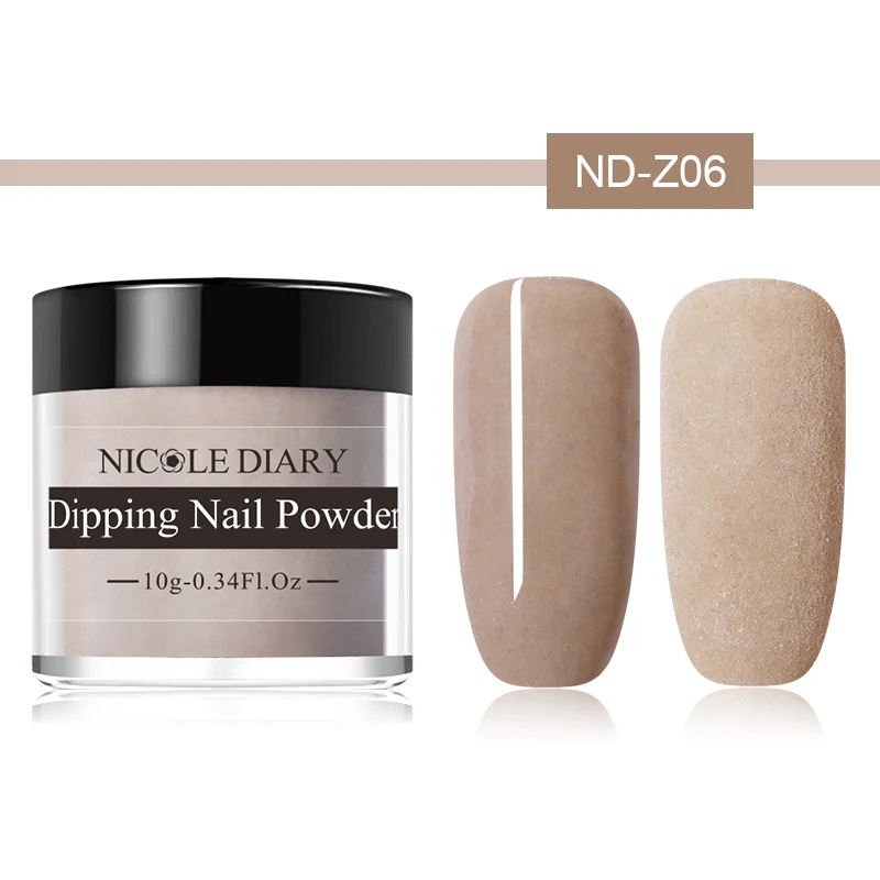 ND-Z06 Nicole Diary 10g погружения порошок для ногтей лак французский ногтей Пудра-Глиттер для ногтей искусство украшения натуральный сухой маникюр - Цвет: ND-Z06