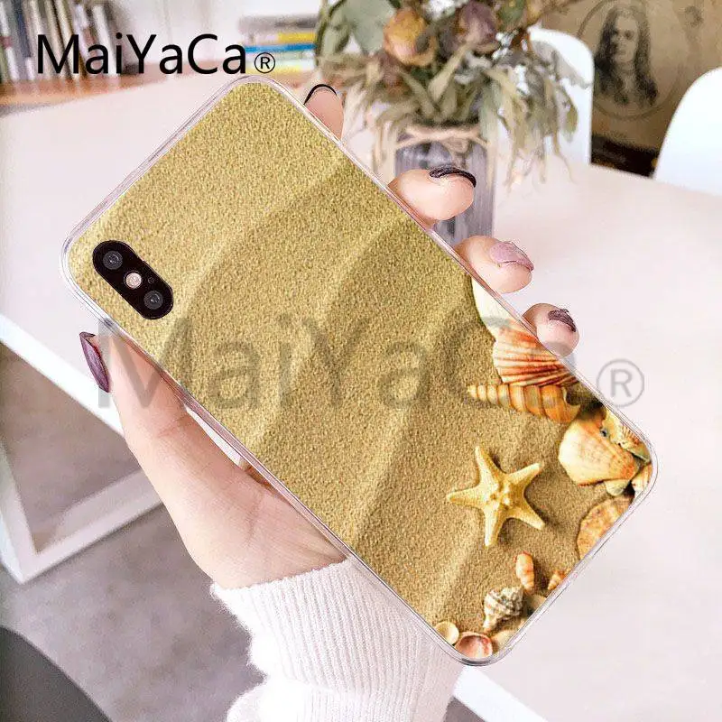 Чехол MaiYaCa для iphone 7 6 X ультра тонкий чехол телефона с морскими ракушками и