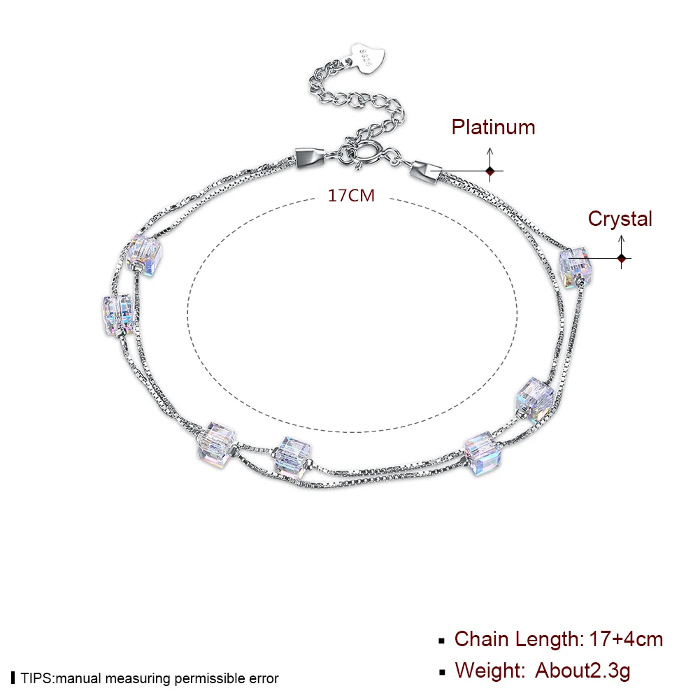 INALIS Серебро 925 LEKANI кристаллами от Swarovski Multi-кристалл браслеты для женщин