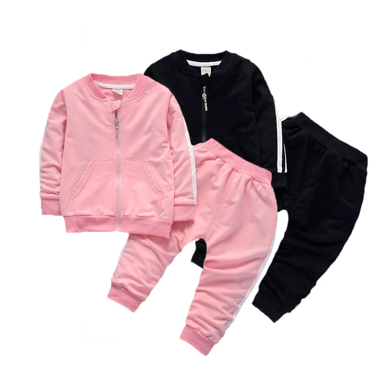 2019 baby girl Casual Tracksuit Children Boy Girl Zipper Jacket Pants 2Pcs/Sets Kids Fashion Sport Set Infant Clothing Cotton | Детская
