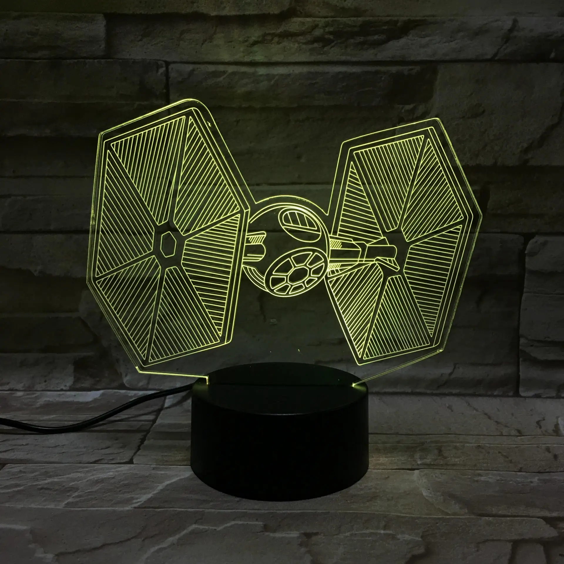 2019 Cool Fighter 3D Star Wars Tie LED Colorful Night Light Bedroom Halloween Decor 7 color changing touch table light | Лампы и