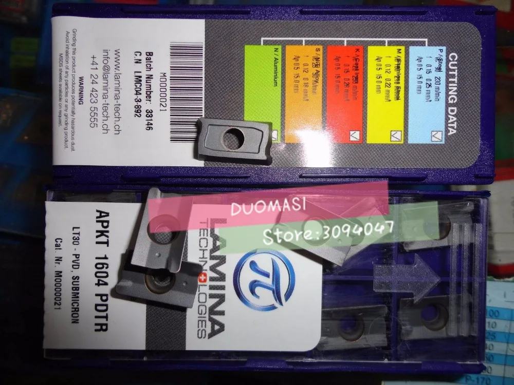 APKT1604PDTR LT30 LAMINA оригинальный ЧПУ лезвие карбида вставки токарный инструмент 10
