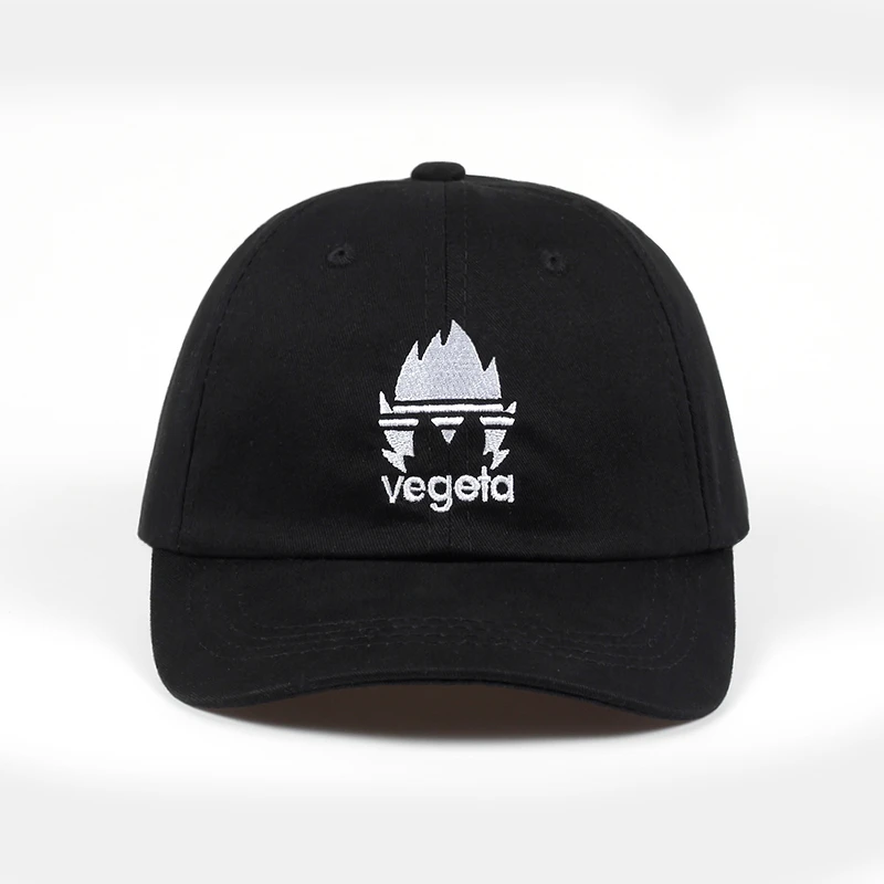 100% хлопок вышивка Вегета папа шляпа Bone Бейсбол Кепки Casquette Snapback шляпу s для Для