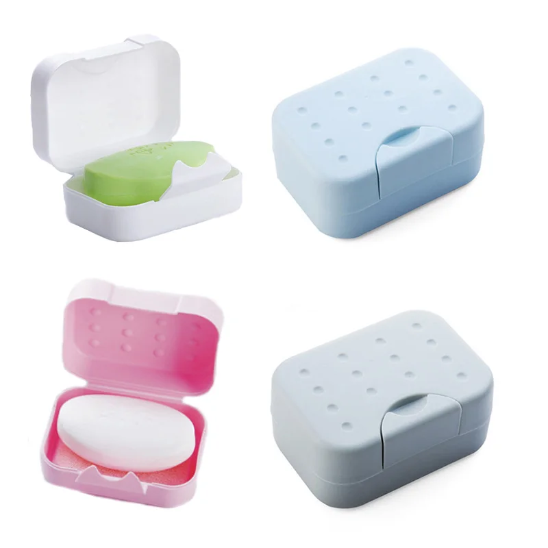 New Portable Travel Soap Dish Box Case Plastic Waterproof Lock Leak with Lid Dishes Holder Container Bathroom Supplies | Дом и сад