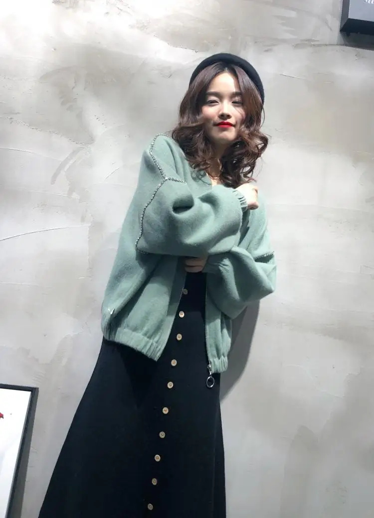 Женский вязаный норковый кашемировый свитер Модный повседневный Универсальный