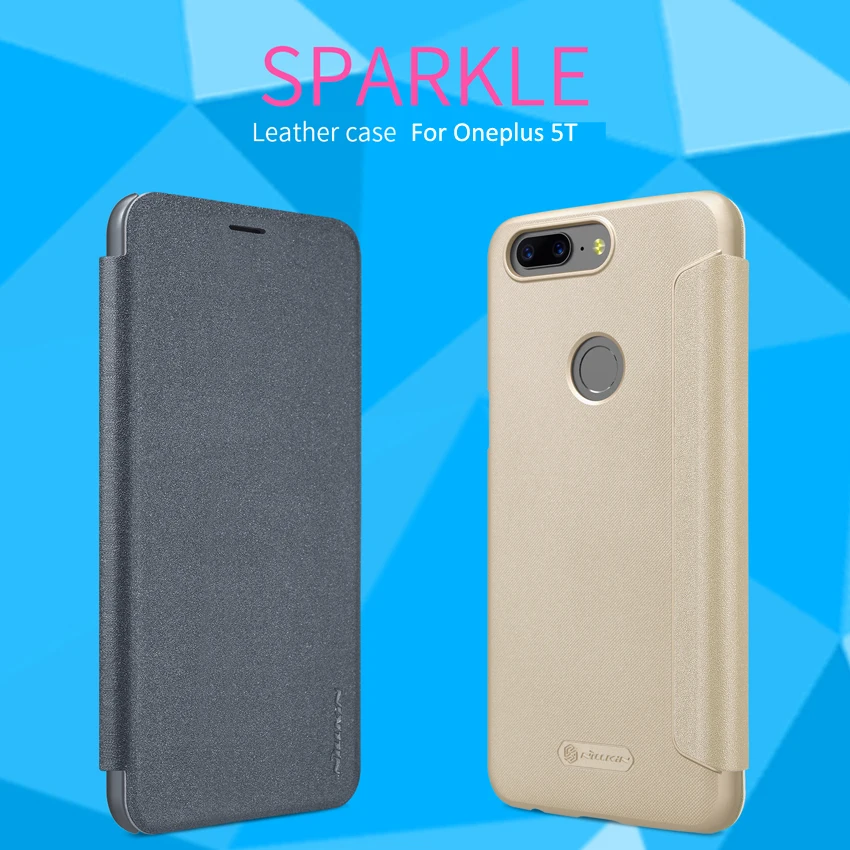 

For Oneplus 5T Case Nillkin Smart Case For Oneplus 5T High Quality Leather Flip Case For Oneplus 5T Sleep Function 6.01''