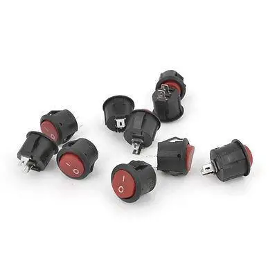 10 шт. AC 125 в 6A 250 3A I/O кнопки SPST Круглый перекидной клавишный