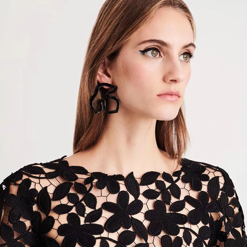 2018 уксусной кислоты акриловые серьги большие Геометрия Длинные Висячие для Для