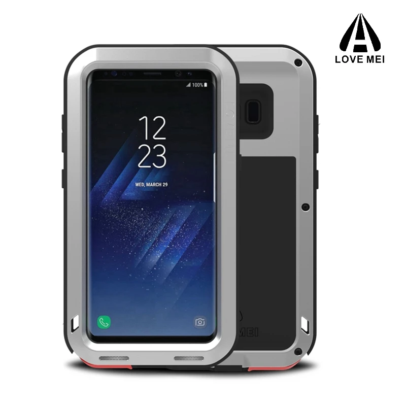 Чехол Love mei из алюминия и металла для Samsung S8 противоударный чехол телефона с