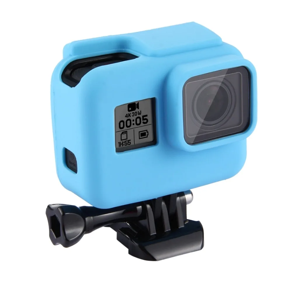 PULUZ чехол мягкий чехол сумка для экшн-камеры GoPro HERO 7/6/5 мягким чёрным силиконовым ремешком, Защитный чехол для спортивной экшн-камеры Go Pro Hero7 Hero6 Hero5 Hero2018 рамка