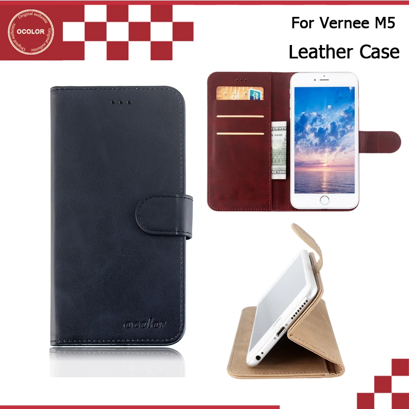 Ocolor для Vernee M5 Флип кожаный чехол мобильного телефона кожного покрова замена
