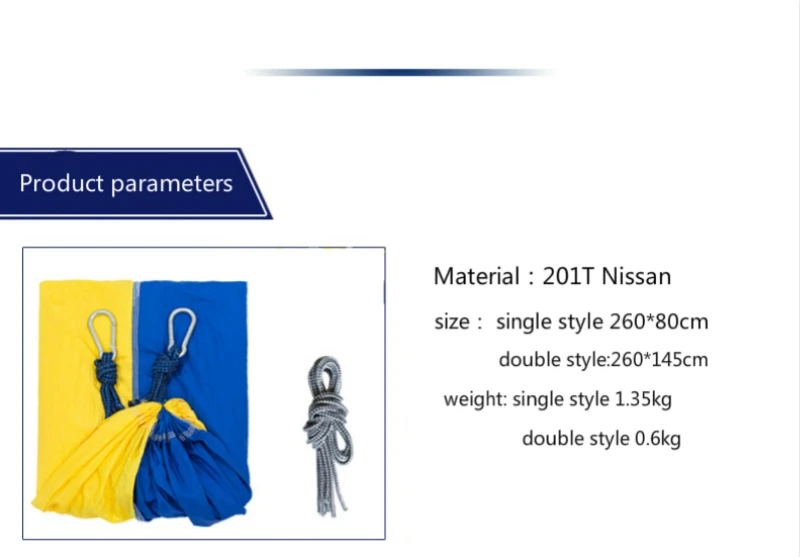 

Outdoor Hammock Individual / Double Person Leisure Indoor Parachute Cloth Swing Tourist Climbing Portable Collapsible Hammock