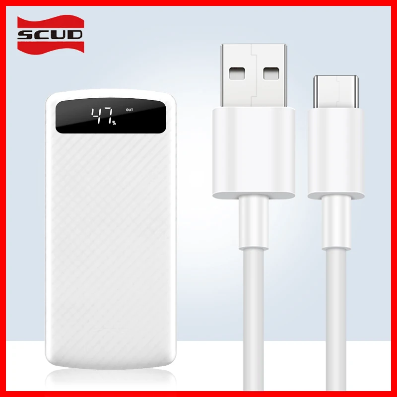 Scud внешний аккумулятор 10000 мАч + 2 м USB кабель со светодиодным цифровым дисплеем