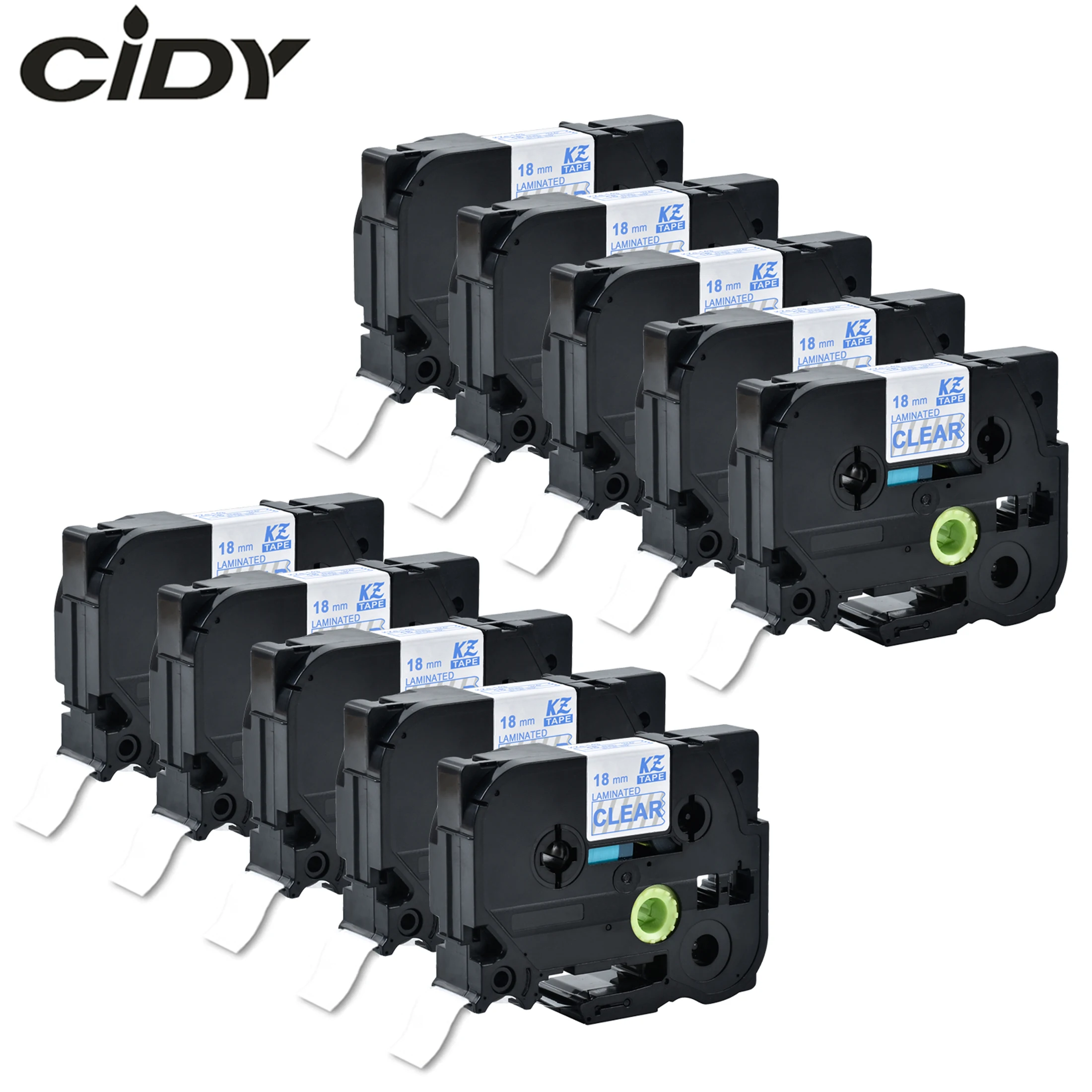

CIDY, 10 шт., совместимая с TZe 143 tz143 Tz 143 tze143, синяя на прозрачной ламинированной ленте для этикеток для принтера brother