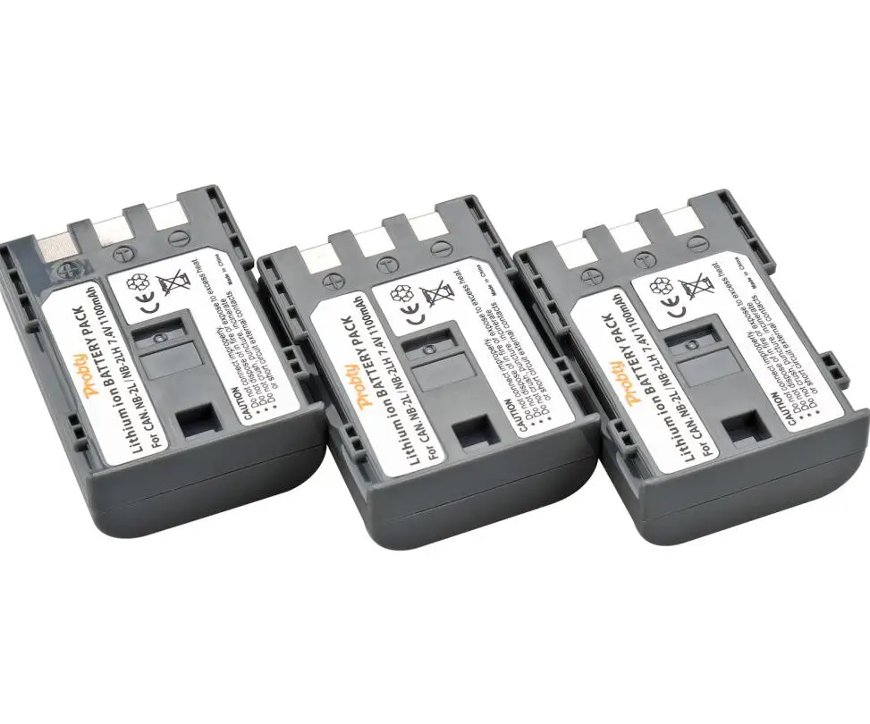3 battery NB-2LBattery& Зарядное устройство для цифровых камер CANON EOS 350D/400D Rebel XT XTi NB-2JH NB-2L ZR-100 ZR100 ZR200 ZR300 ZR400 ZR500 ZR600 ZR700 - Цвет: 3 battery