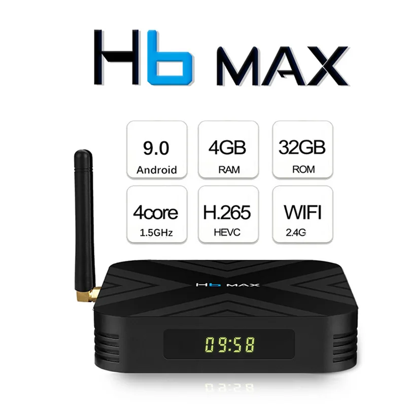 H6 MAX Android 9 0 ТВ коробка 4 Гб DDR3 32 ГБ памяти на носителе EMMC Allwinner чип смарт Декодер