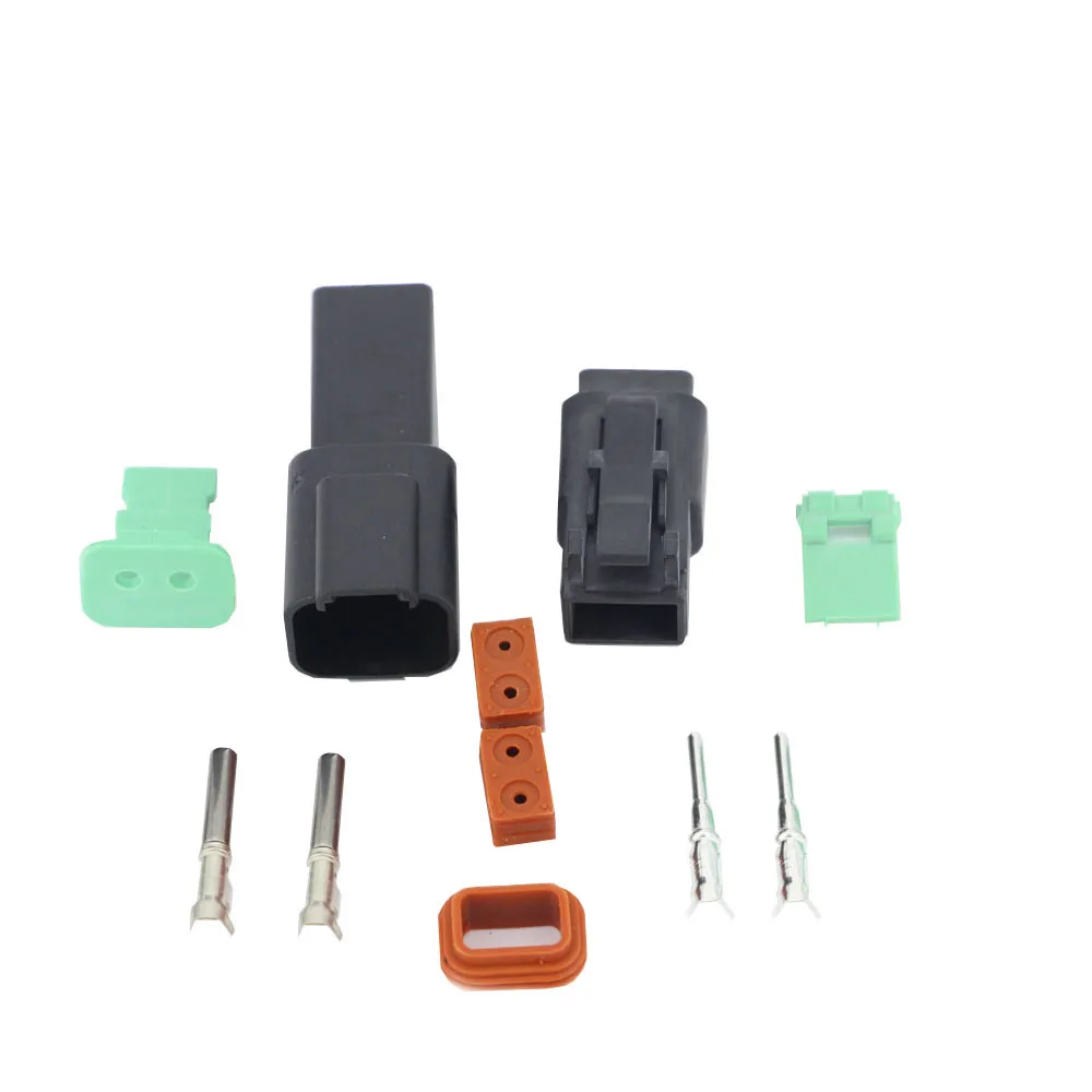 black 2P 100 sets 100 комплекты Deutsch серии DT DT06/DT04 2/3/4/6/8/12 булавки двигатели для автомобиля/коробка передач Водонепроницаемый Электрический разъем для автомобиля, автобус, двигатель, грузовик - Цвет: black 2P 100 sets