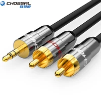 choseal rca cable 3 5mm male to 2rca male stereo audio adapter cable for smartphone amplifiers subwoofer audio mixer jack cables