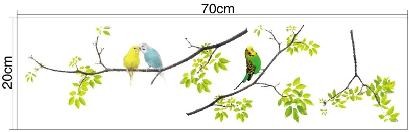 3d-мультяшный попугай птица на зеленых искусственных наклейках фотообои для фона