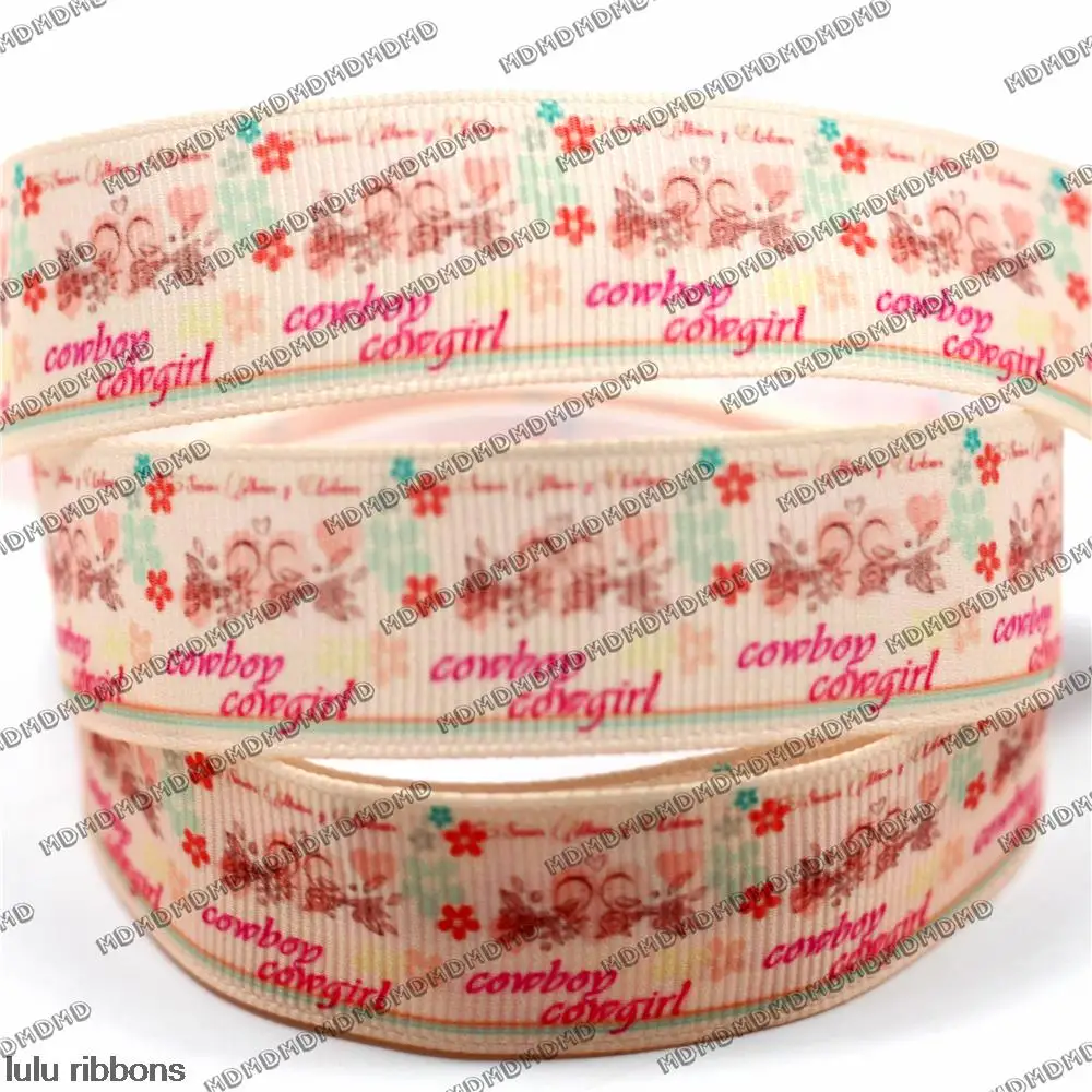 6 мм-75 мм Ковбой Пастушка Печатных Grosgrain Ленты/Резинка DIY Ручной Волосы Бант