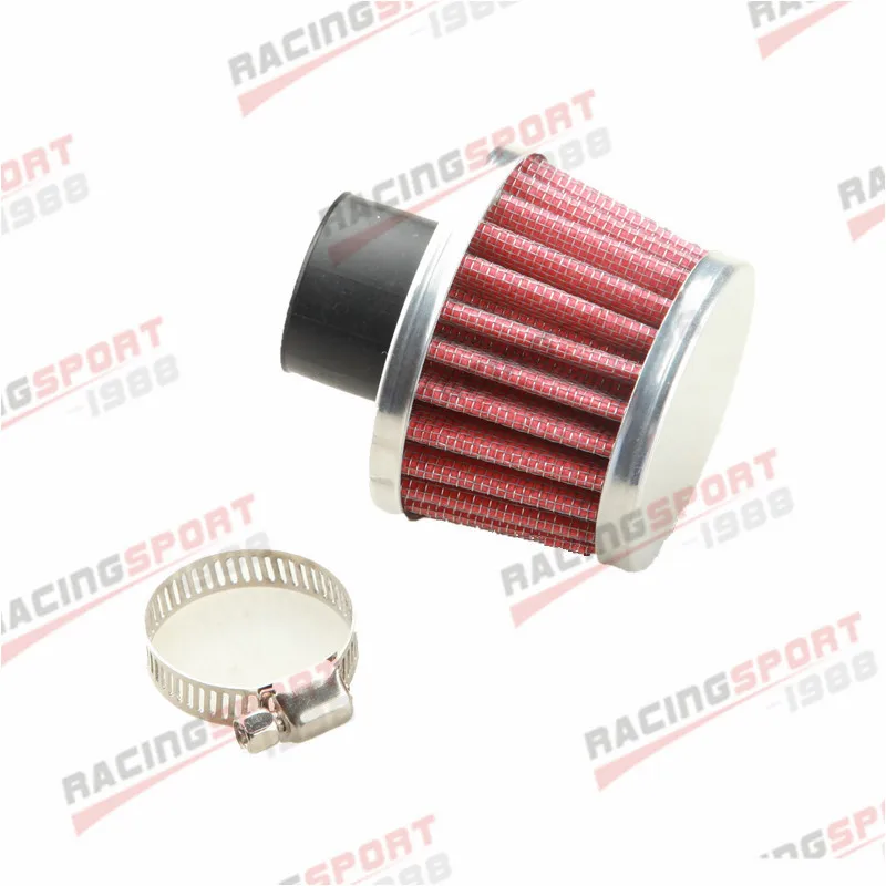 Universal 25mm 1&quot Car Cold Air Intake Filter Turbo Vent Crankcase Breather RED |
