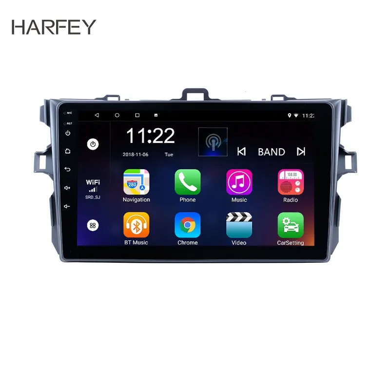 Просвет Harfey Android6.0/7 1/8 1 HD 9 &quot2Din автомобильное радио для Toyota Corolla 2006 2010 2011 2012 GPS