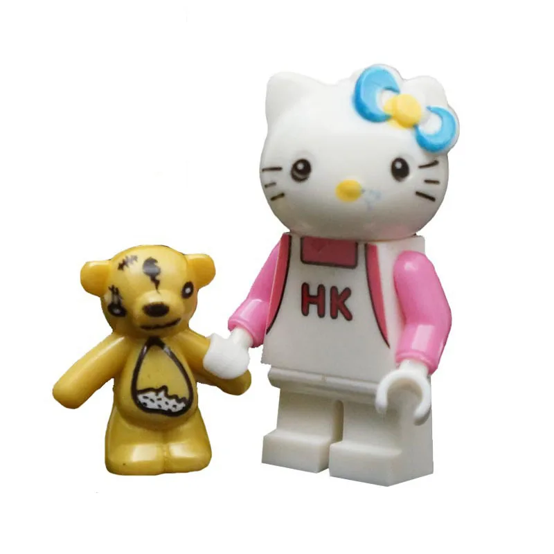 6 шт. hello kitty сборка кирпичей игра-головоломка игрушка мини-модель строительные