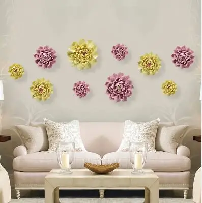 Большие керамические пионы декоративные настенные Цветочные блюда фарфоровые