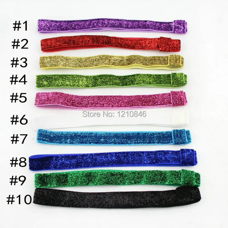 

Elastic Glitter headband Snap girl HairBand Hair Circle Band Hair Ribbon Headwear 10pcs/lot