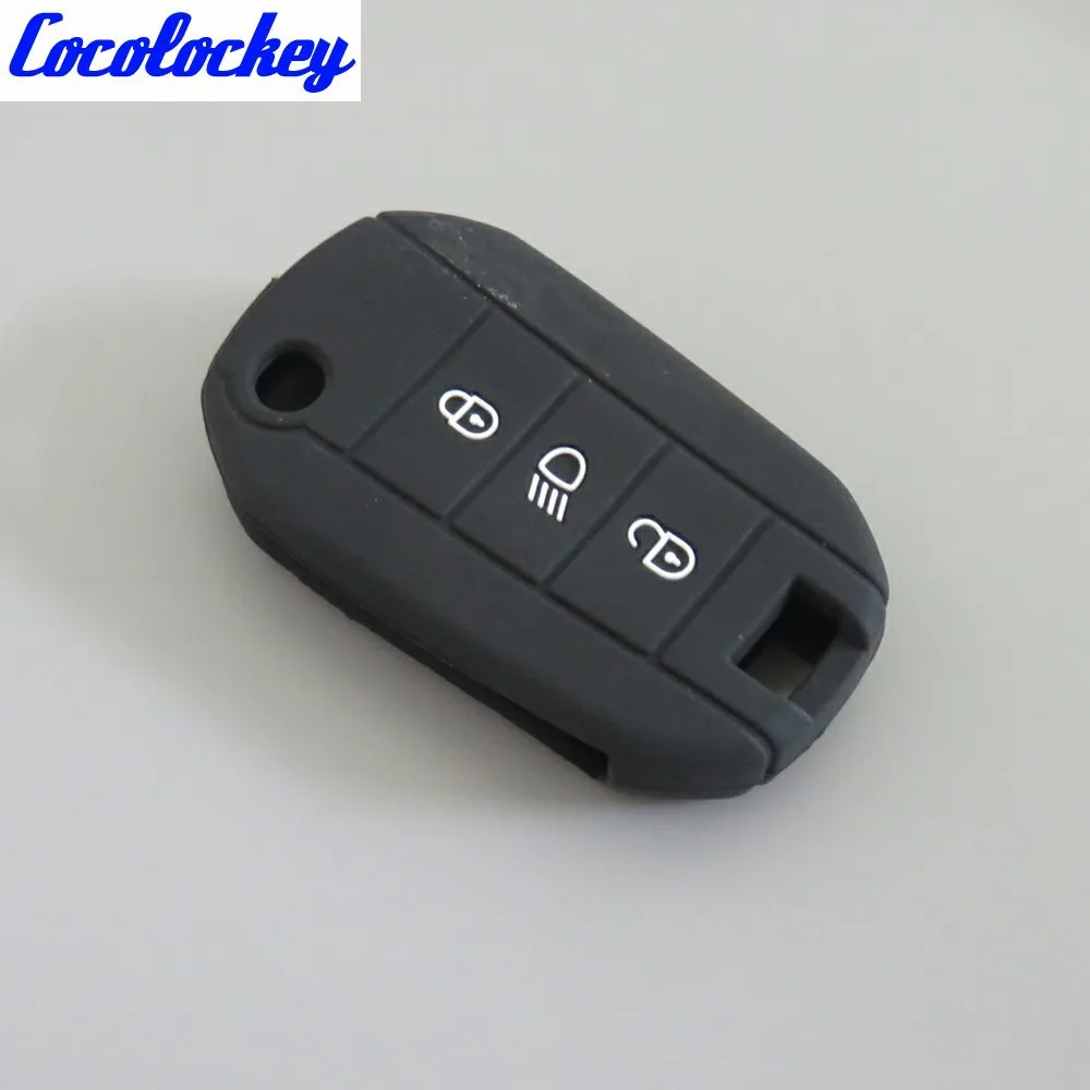 Cocolockey силиконовый чехол для брелка с ключом оболочки Peugeot 3008 208 308 508 408 2008 407 307 4008 flip