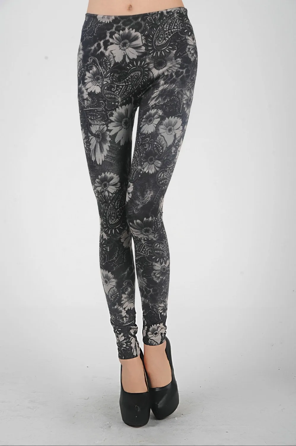 Женские леггинсы с цветочным принтом ML7592 летние сексуальные модные большими