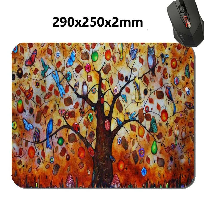 29x25cm Декоративный коврик для мыши художественный принт Климта Дерево жизни Нескользящий Резиновый коврик для мыши игровой коврик для мыши стильный, офисный аксессуар и - Цвет: 29x25cm