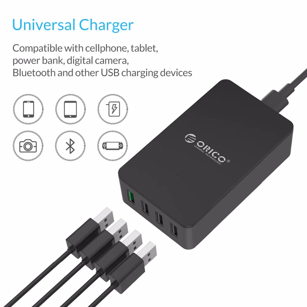 ORICO QC2.0 4 порта настольное зарядное устройство 1 Qualcomm сертифицировано Быстрая