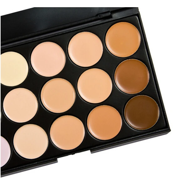 Набор для макияжа палитра консилеров 15 цветов с профессиональной кистью крема
