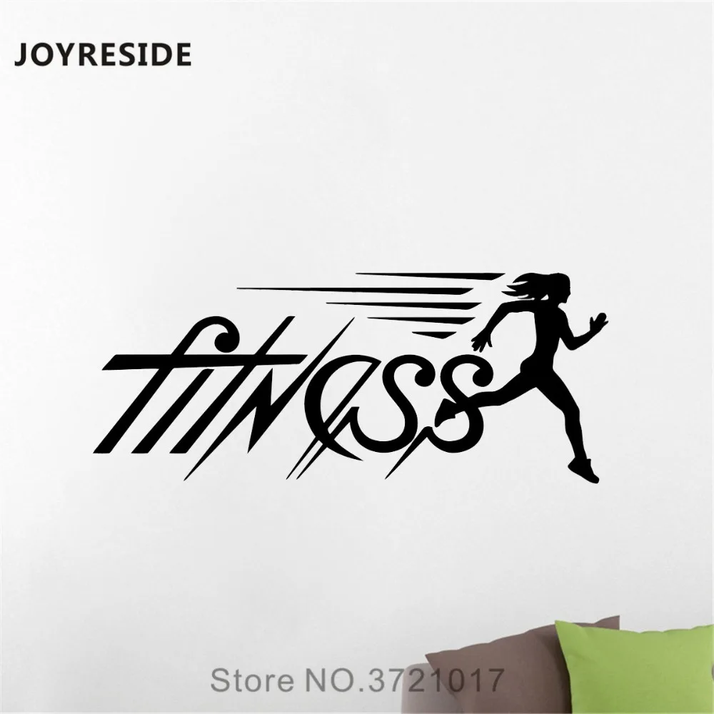 Joyshare Running Girl Quote настенные наклейки для фитнеса виниловые детская комната