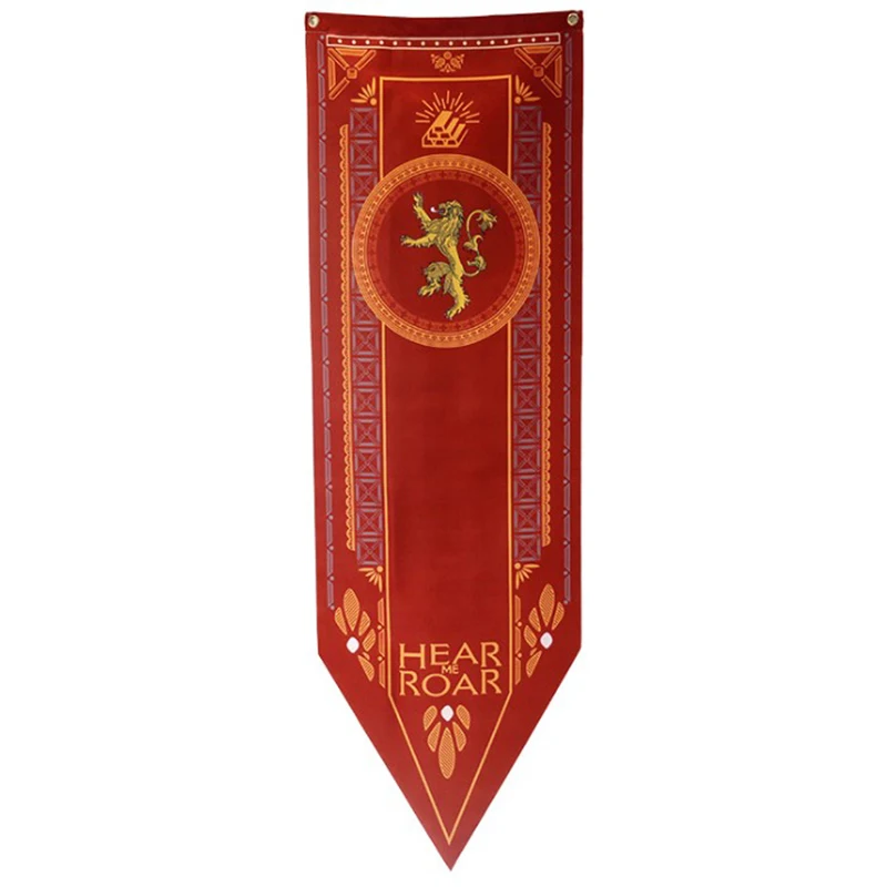 Lannister 46x150 см HQ Игра престолов баннер домашний декоративный флаги Старк Таргариен Lannister получил атласный бар украшение комнаты флаг баннеры - Цвет: Lannister