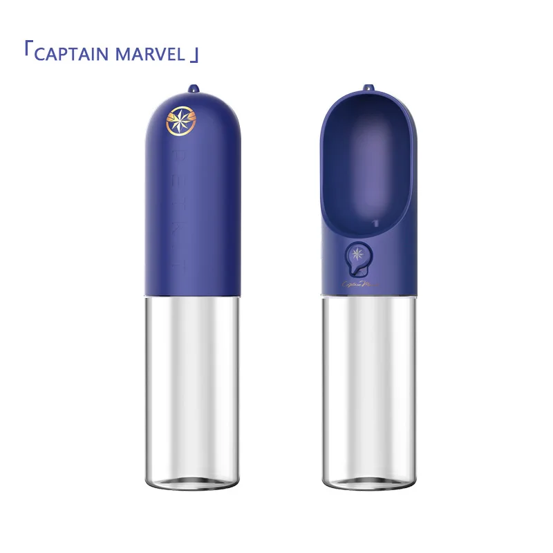 Captain Marvel PETKIT портативный питомец собака бутылка для воды питьевой диспенсер для маленьких больших собак наружная дорожная питательная бутылка для воды 300 мл и 400 мл - Цвет: Captain Marvel
