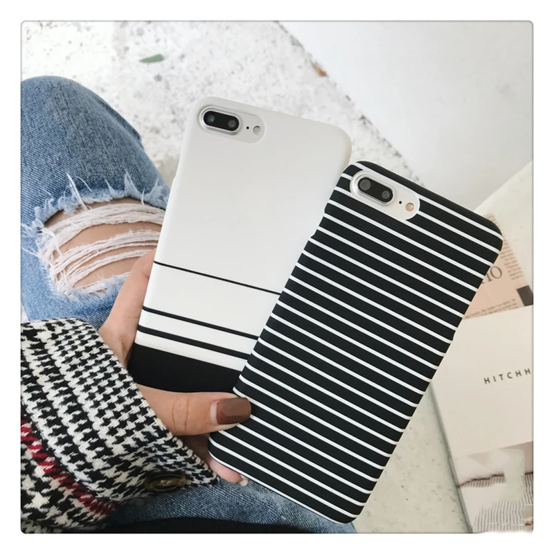 Лак Зебра полосы чехол для телефона для iphone XS Max X XR 8 7 6 S Plus 5 5S SE задняя крышка модные Жесткие ПК-Чехлы синий черный белый чехол