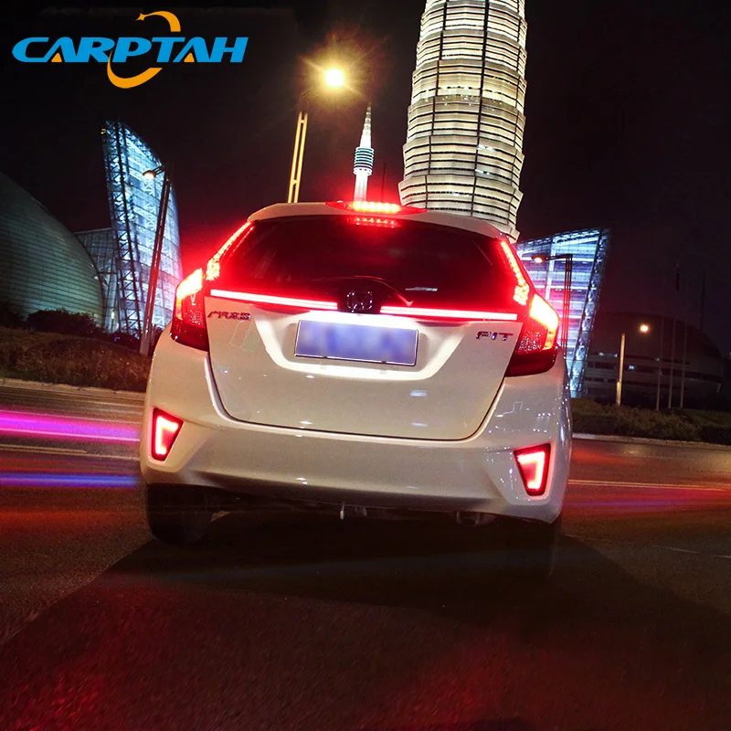 2 шт. светодиодный задний противотуманный фонарь для Honda Fit Джаз- Автомобильный светодиодный задний бампер сигнальная лампочка задний светоотражатель, декоративная лампа