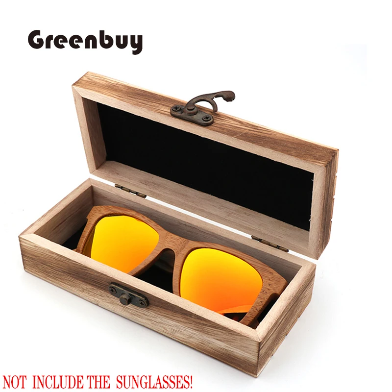 GREENBUY Personality Creative Fire-baked Color Glass Box Bag for Men and Women's Sunglasses Wooden Glass Box