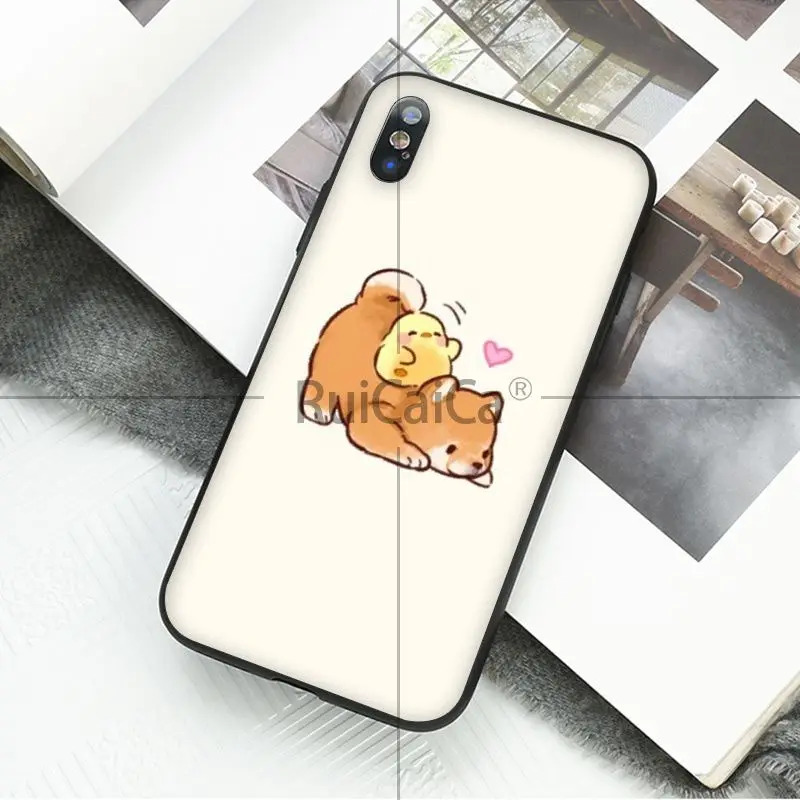 Ruicaica каваи молан мультфильм аниме собака кошка черный ТПУ чехол для телефона iPhone 8 7 6 6S Plus 5 5S SE XR X XS MAX Coque Shell