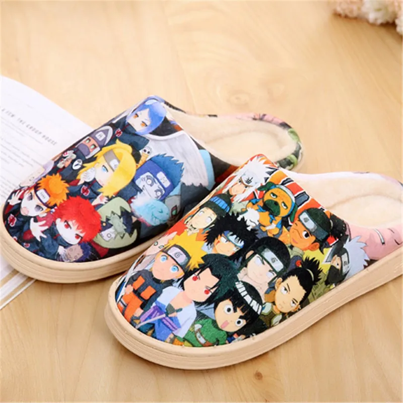 Naruto Kawaii/Обувь для костюмированной вечеринки в японском стиле аниме; цельнокроеная обувь; Re Zero Pikachu Touken Ranbu Naruto; теплая плюшевая обувь для мужчин и женщин; домашние тапочки - Цвет: Naruto