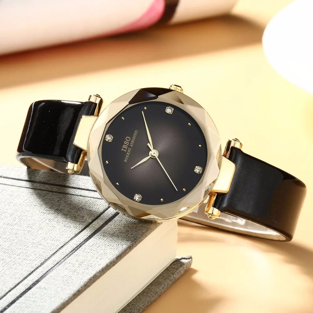 Женские Аналоговые часы с ремешком из натуральной кожи кристаллами | Наручные