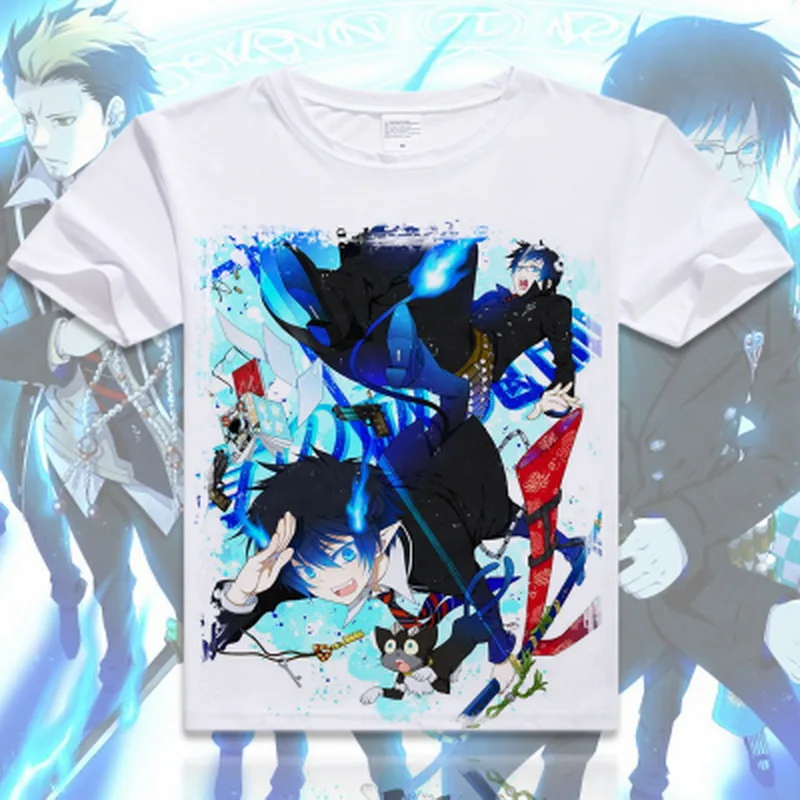 Аниме «Blue Exorcist», «Okumura», «Rin футболка Косплэй костюм синий экзорцист» футболка «синий экзорцист» футболка для косплея «Blue Exorcist», «Okumura», «Rin