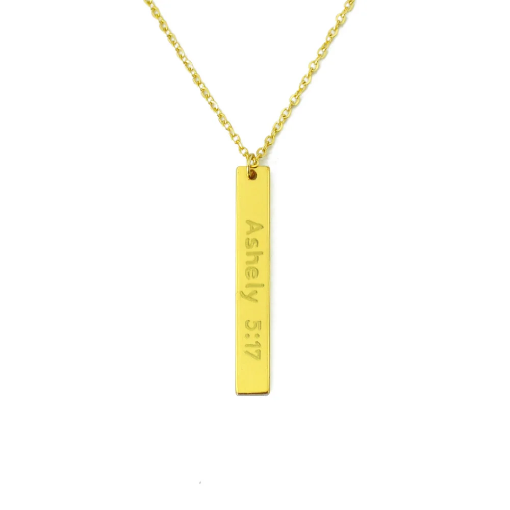 

Personalized Bar Necklace,Name Bar Necklace,Vertical Pendant Necklace,Gift for women,Bridesmaid gift,Christmas Gift