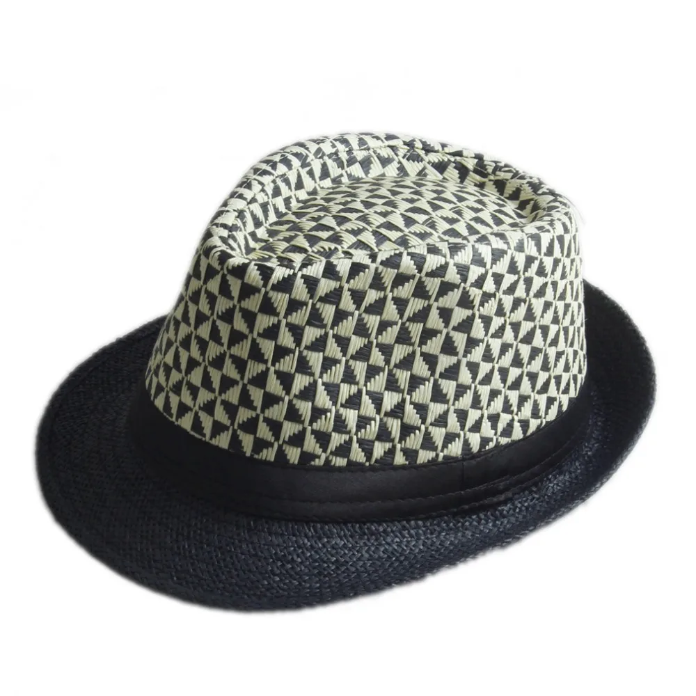 Шляпа женская Соломенная в стиле бохо Пляжная федора от солнца шляпа-трилби