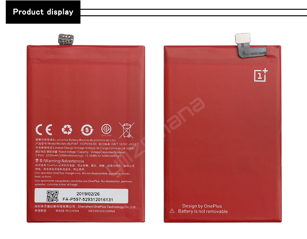 Аккумулятор ONEPLUS для телефона OnePlus 2 A2001 BLP597 3200/3300 мАч Высокое качество Замена литий-ионных батарей Бесплатные инструменты