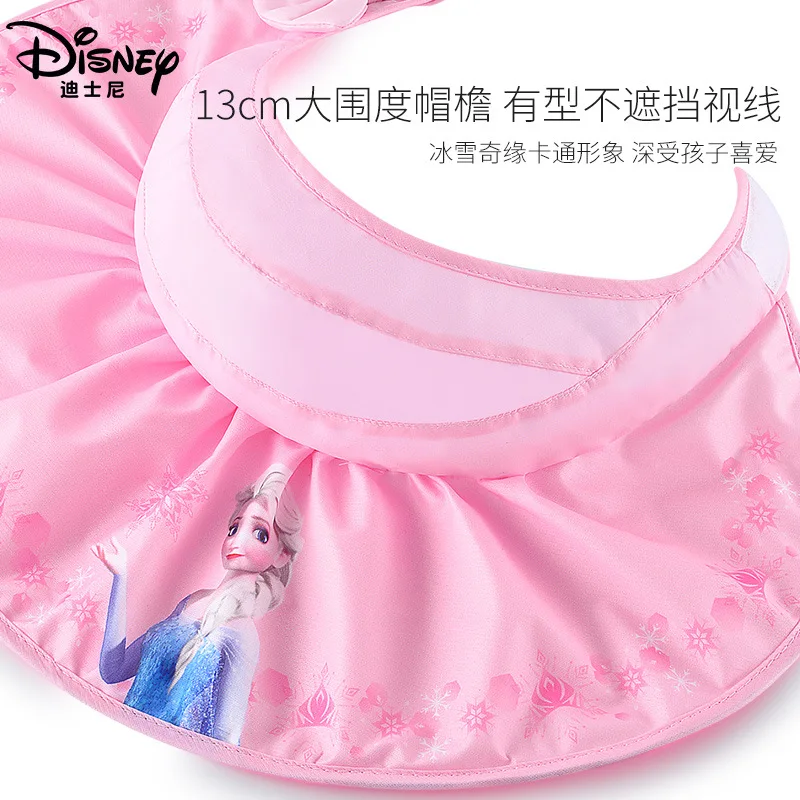 

Disney New Summer Frozen Visor Sun Hats 3-8Years girls Outdoor Dealer Soft Beach Hat Protection Caps Feminino With bow-knot 2021