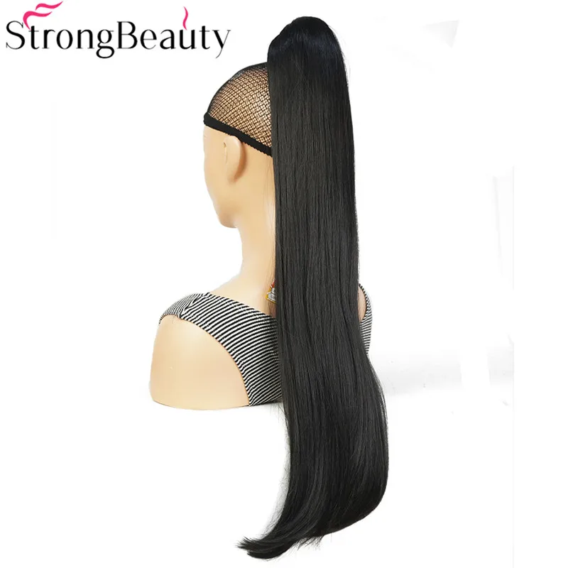 StrongBeauty Синтетические длинные прямые конский хвост клип в/на наращивание волос шиньоны